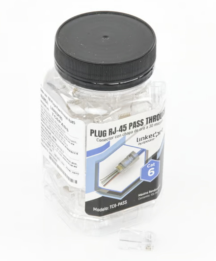 [TC6-PASS] Bote con 100 Plugs Pass through RJ45